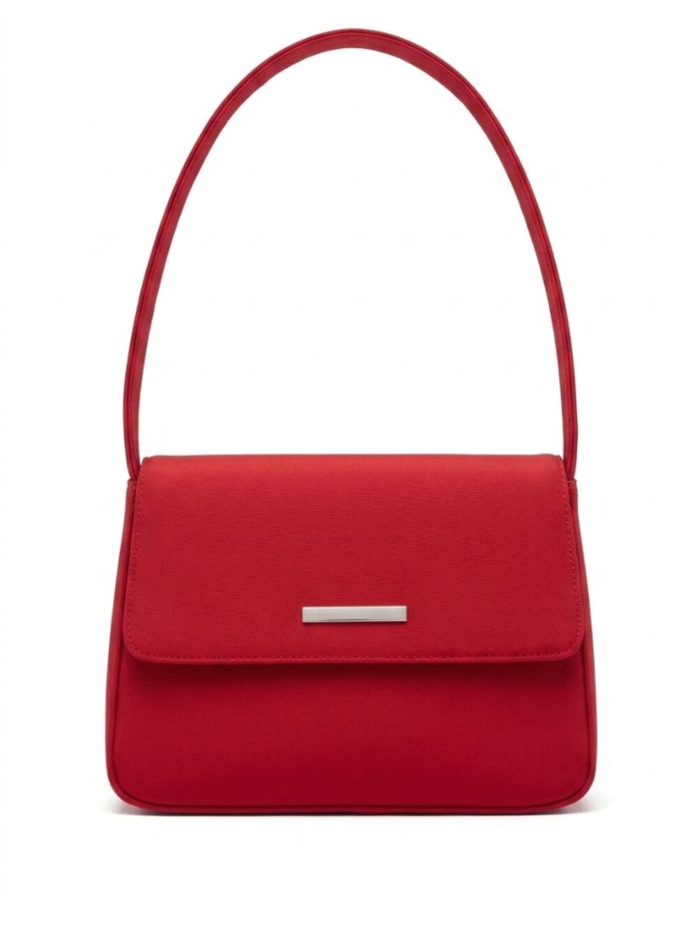 VTG Lord & Taylor Red Grosgrain Evening Bag | Silver Hardware Shoulder Bag